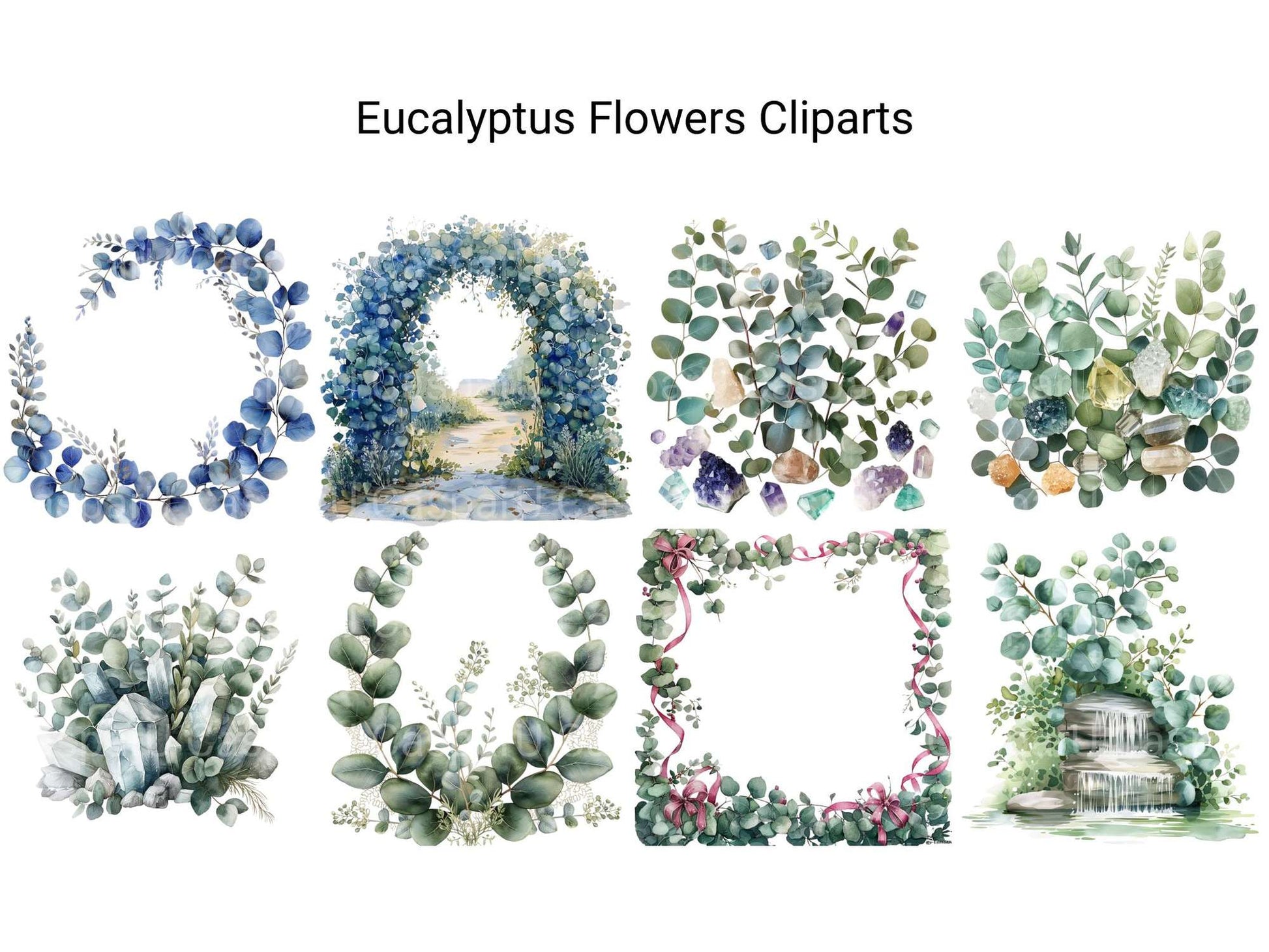 Eucalyptus Flowers Clipart - CraftNest - Digital Crafting and Art