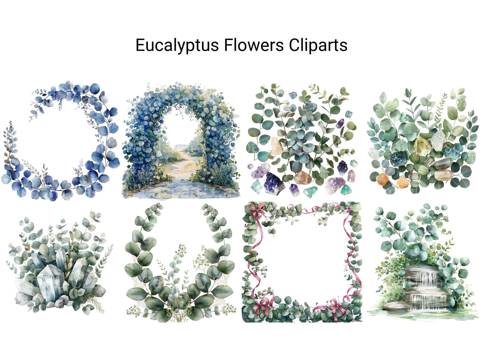 Eucalyptus Flowers Clipart - CraftNest - Digital Crafting and Art