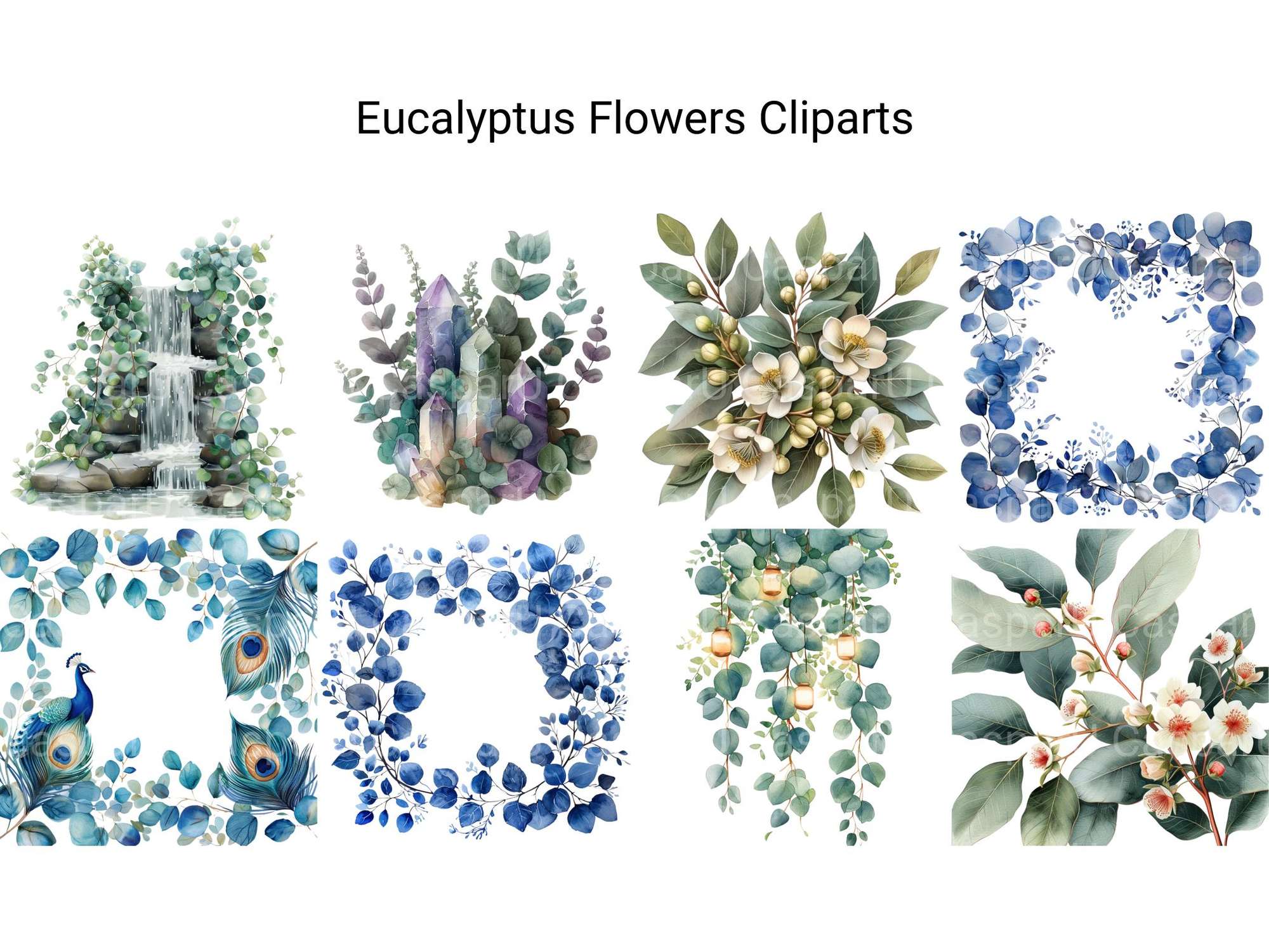 Eucalyptus Flowers Clipart - CraftNest - Digital Crafting and Art