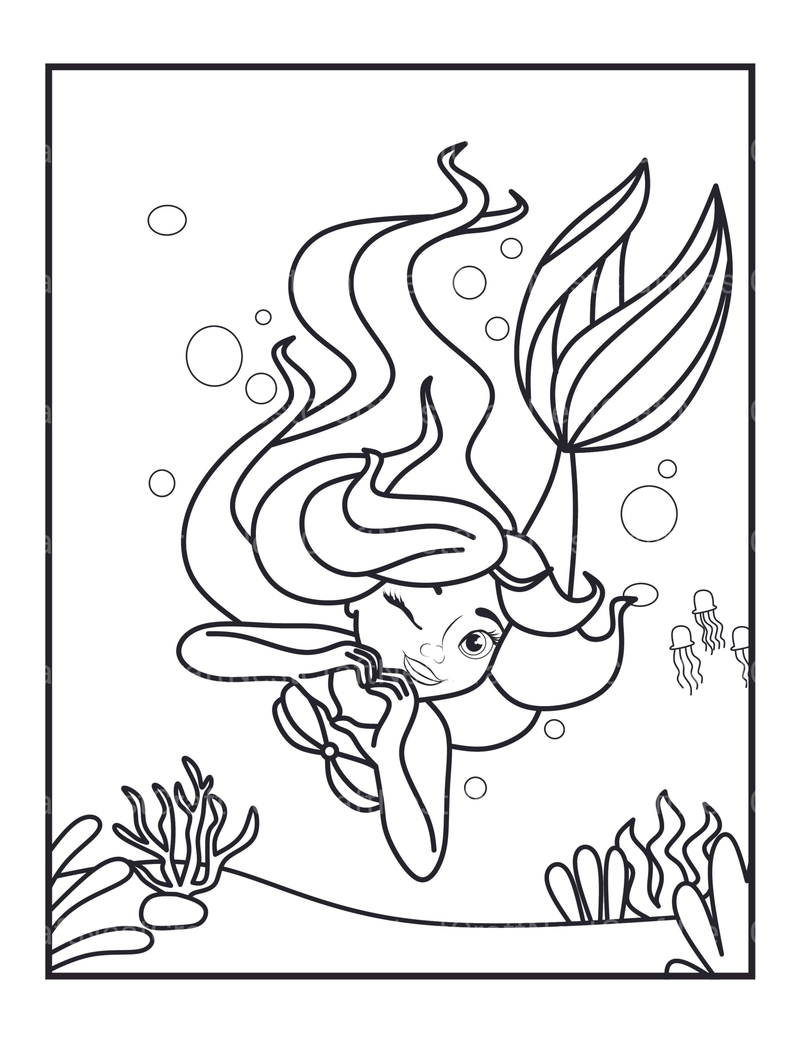 Mermaids Coloring Book - CraftNest - Digital Crafting and Art