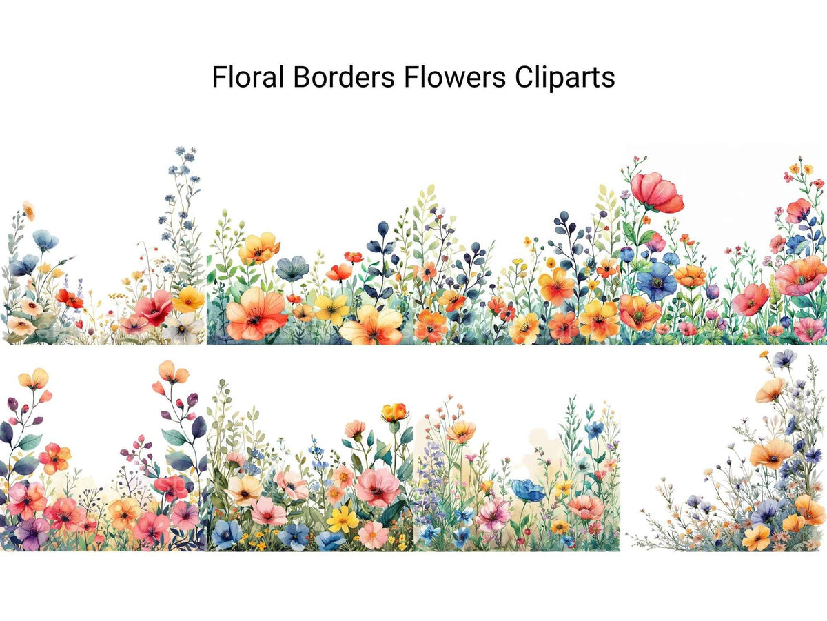 File Border Flower Floral Borders Flowers Clipart
