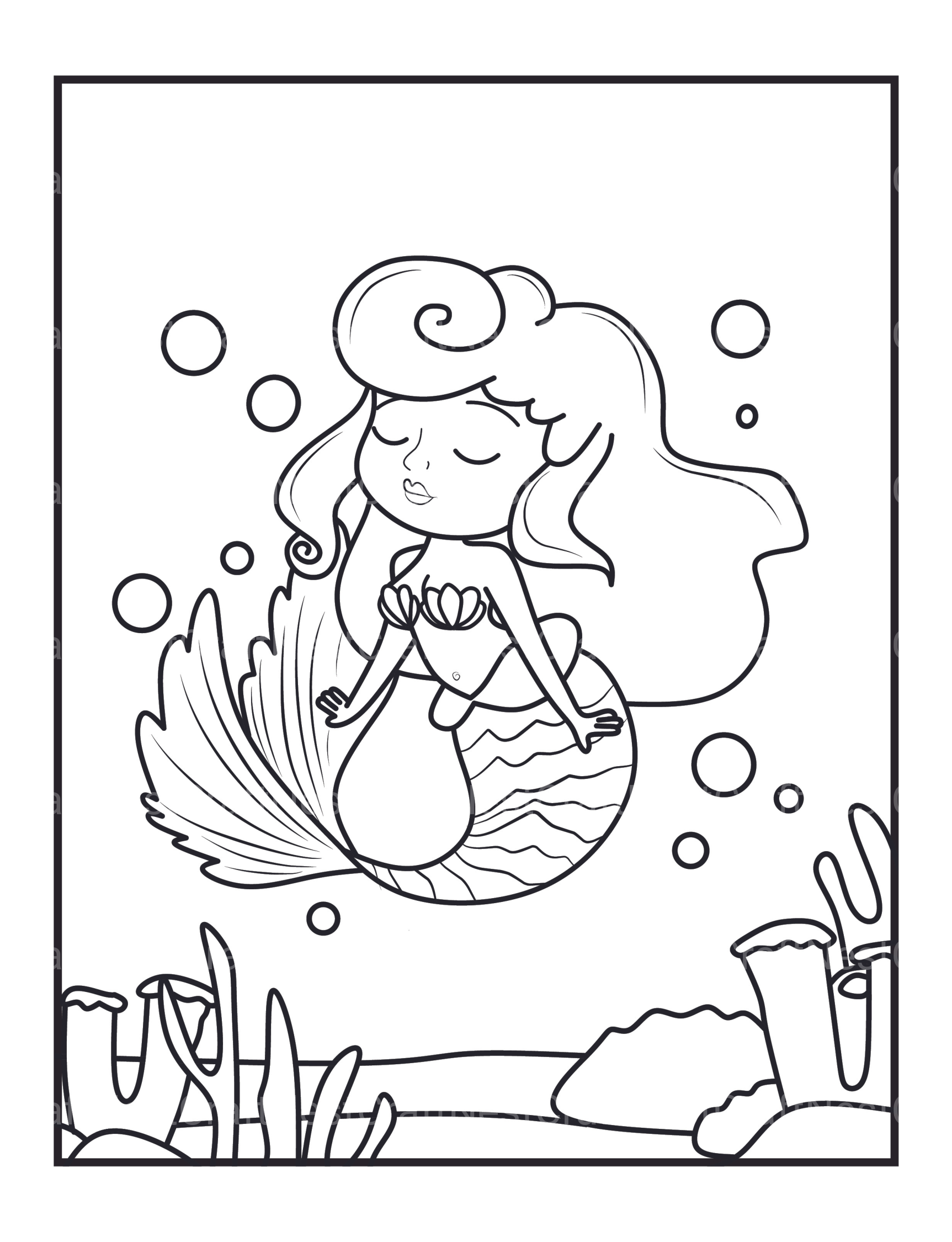 Mermaids Coloring Book - CraftNest - Digital Crafting and Art