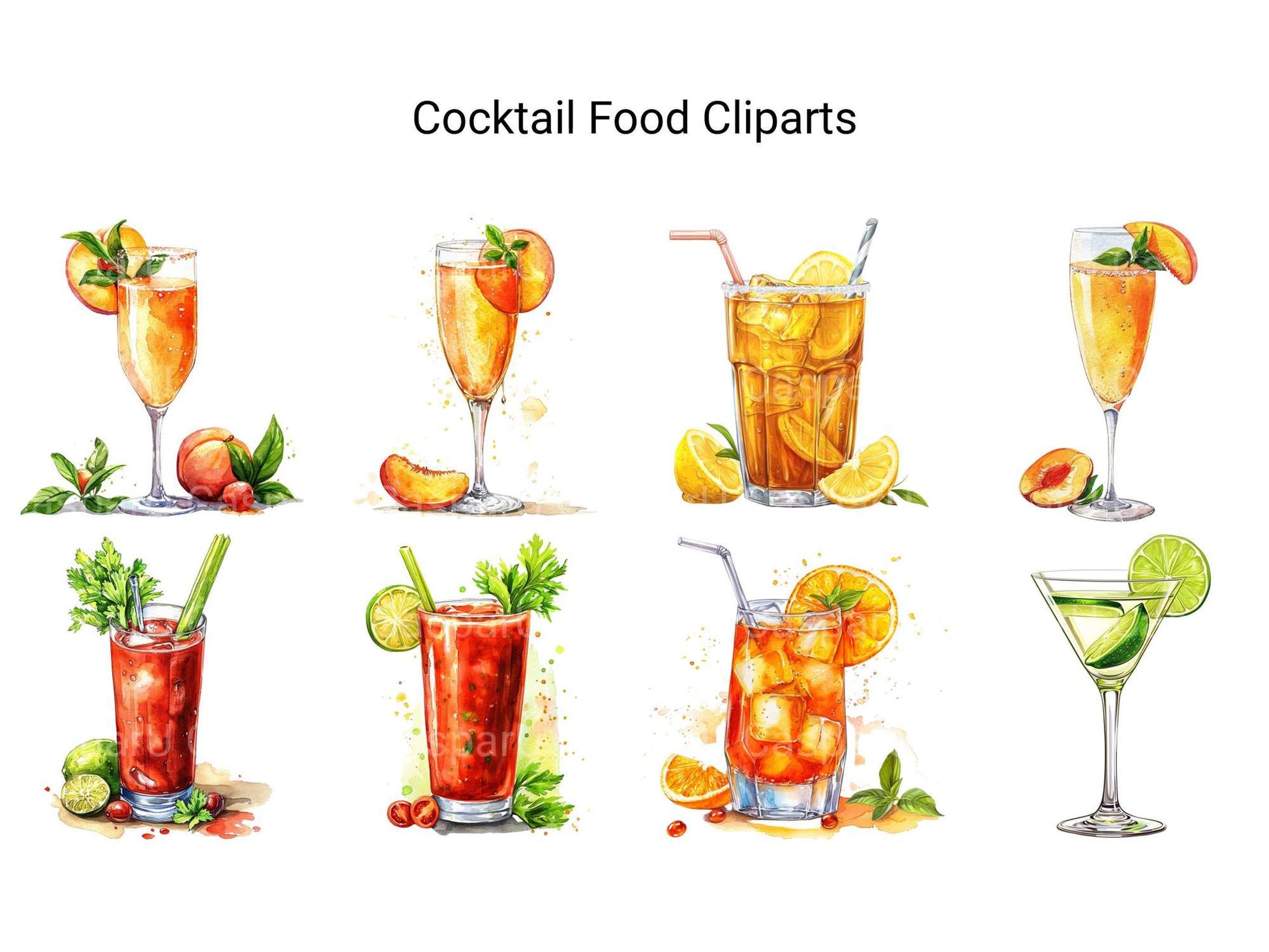 Cocktail Food Clipart - CraftNest - Digital Crafting and Art