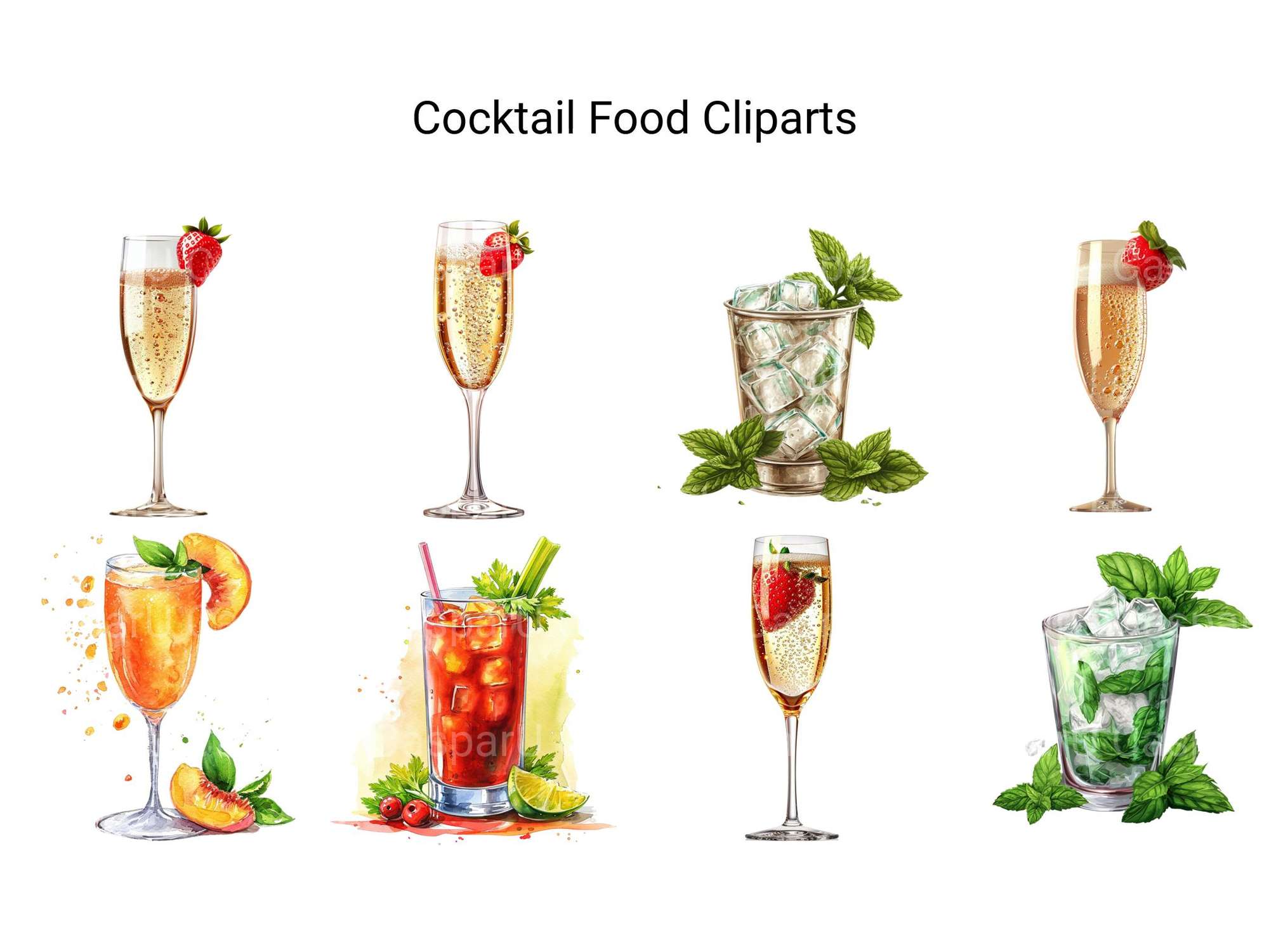 Cocktail Food Clipart - CraftNest - Digital Crafting and Art