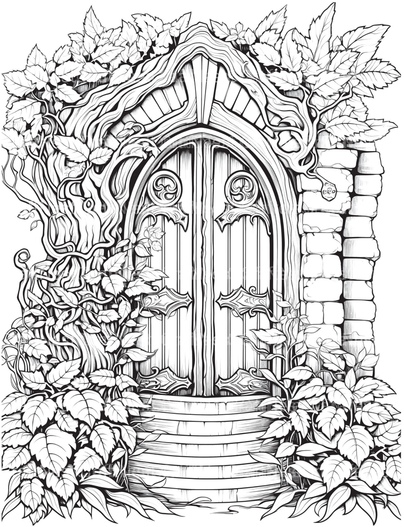Blooming Door Coloring Book - CraftNest - Digital Crafting and Art