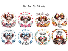 Afro Bun Girl Clipart - CraftNest - Digital Crafting and Art
