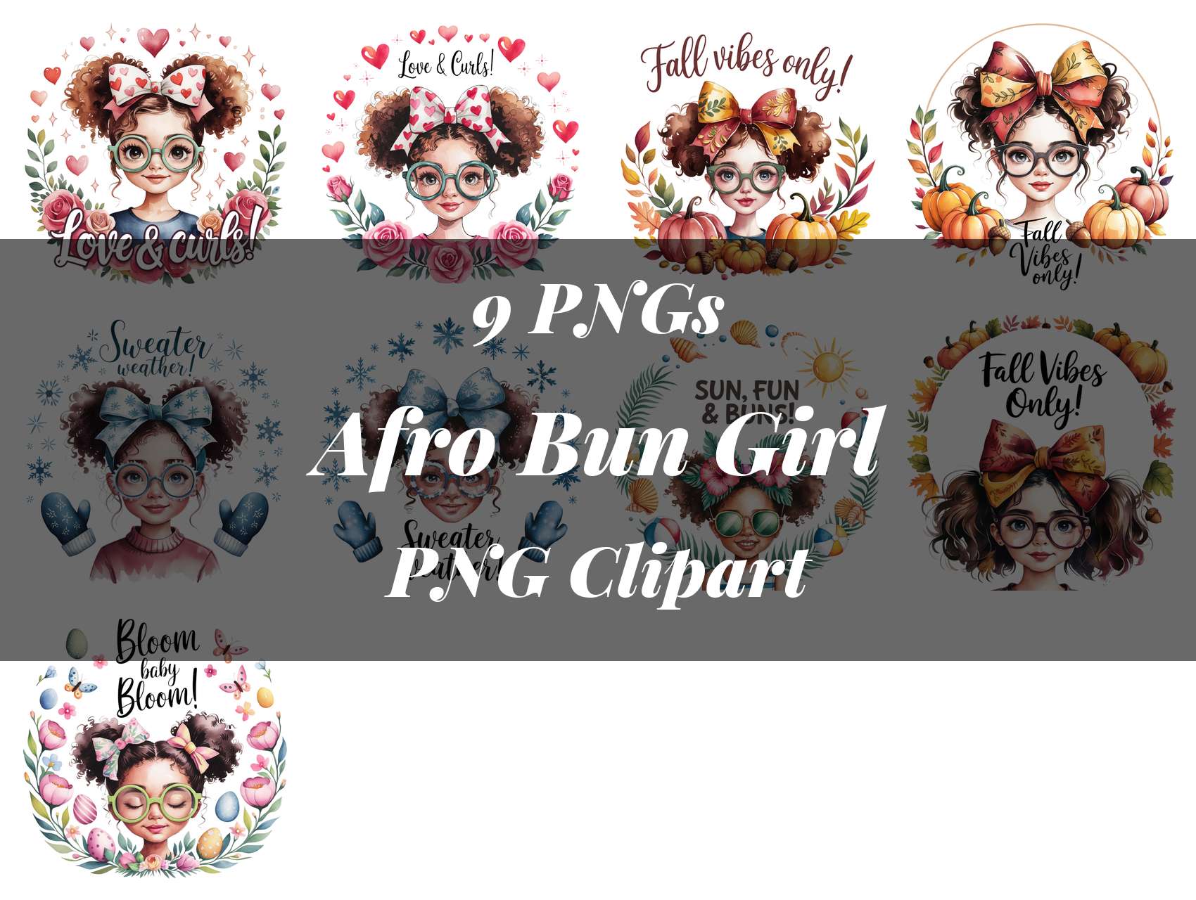 Afro Bun Girl Clipart - CraftNest - Digital Crafting and Art