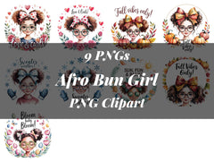 Afro Bun Girl Clipart - CraftNest - Digital Crafting and Art