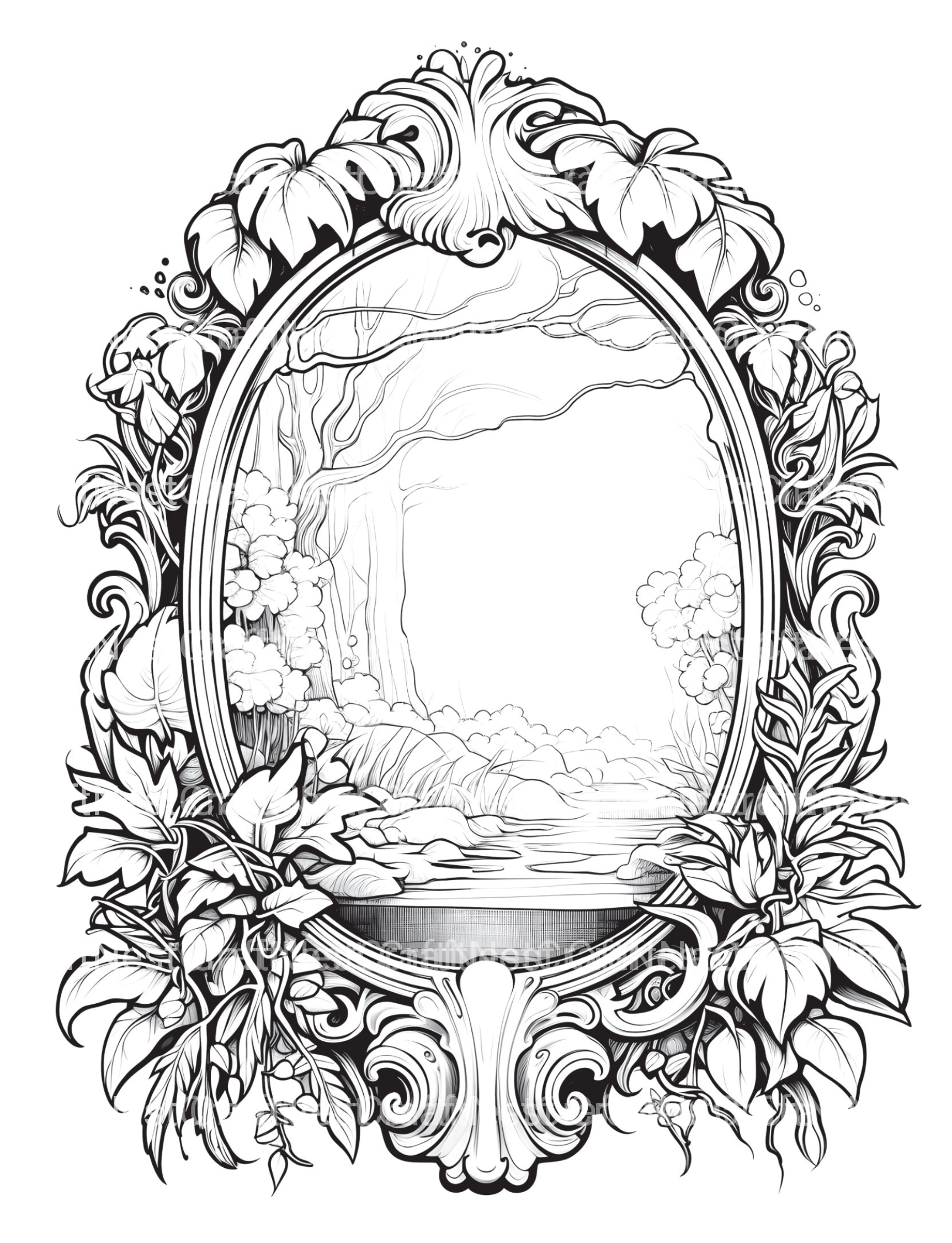 Blooming Fountain Coloring Book - CraftNest - Digital Crafting and Art