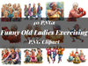 Funny Old Ladies Exercising Clipart