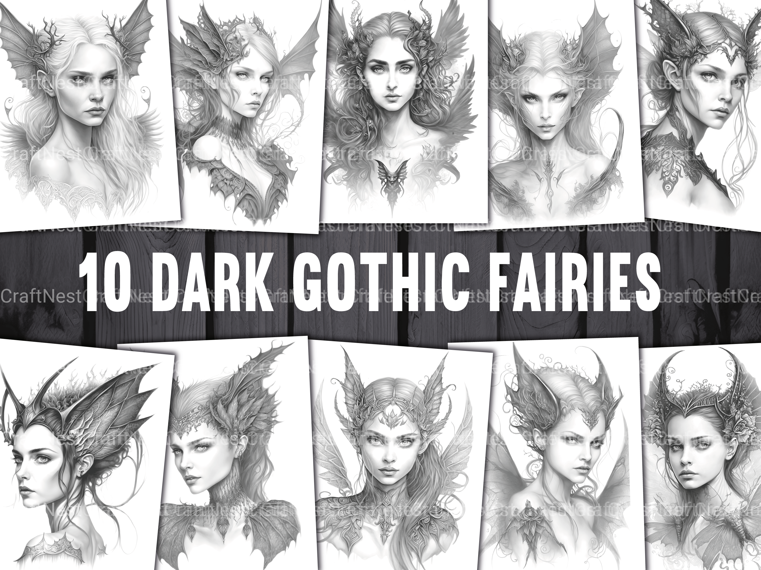 Dark Gothic Fairies Coloring Book
