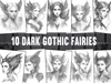 Dark Gothic Fairies Coloring Book