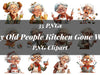 Funny Old People Kitchen Gone Wrong Clipart