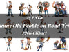 Funny Old People On Road Trip Clipart