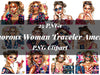 Glamorous Woman Traveler American Clipart