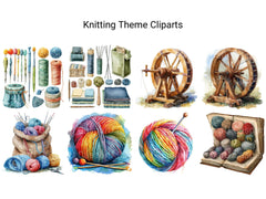 Knitting Theme Clipart - CraftNest - Digital Crafting and Art