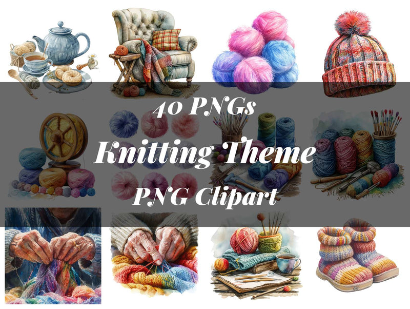 Knitting Theme Clipart - CraftNest - Digital Crafting and Art