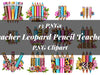 Teacher Leopard Pencil Teachers Clipart