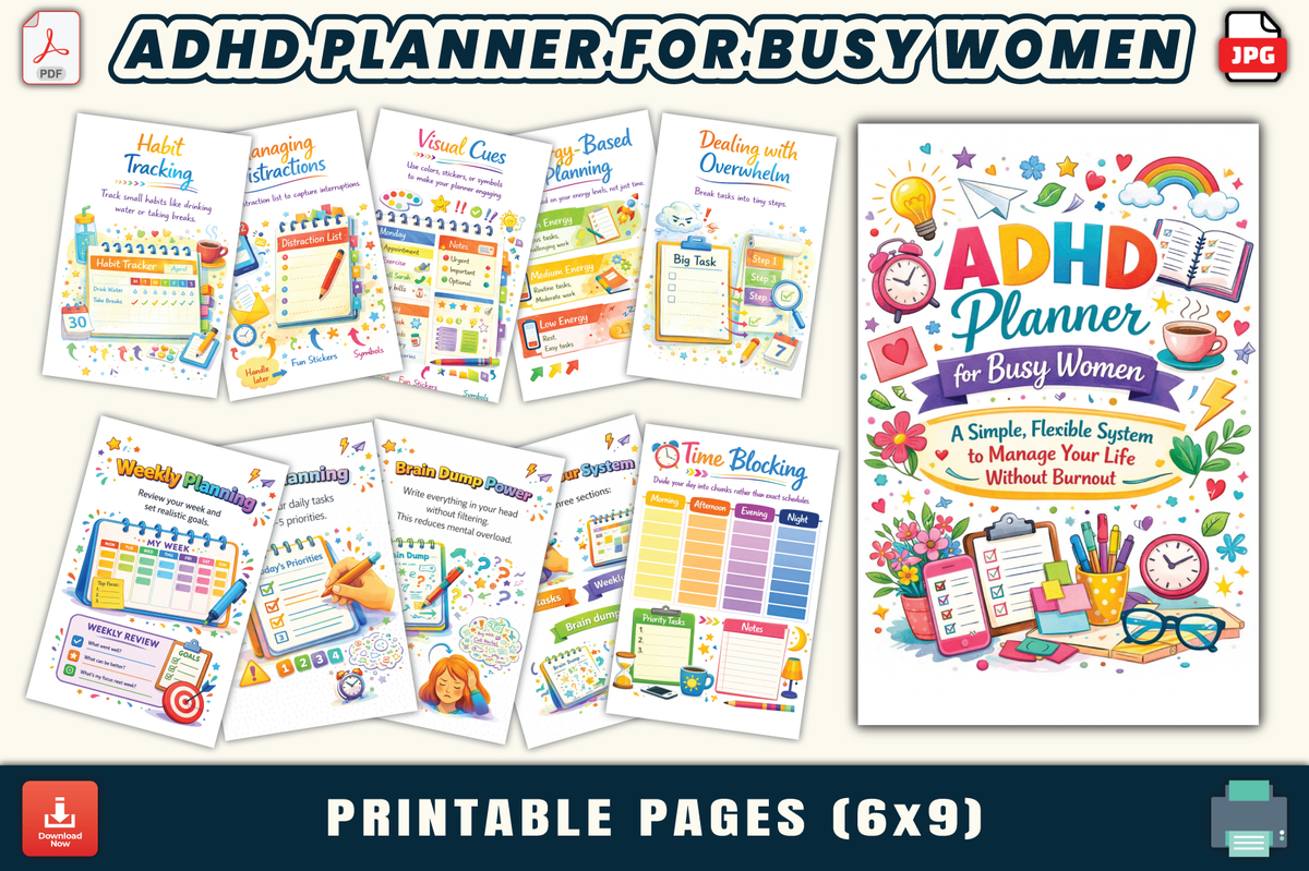 Adhd For Busy Women Planner