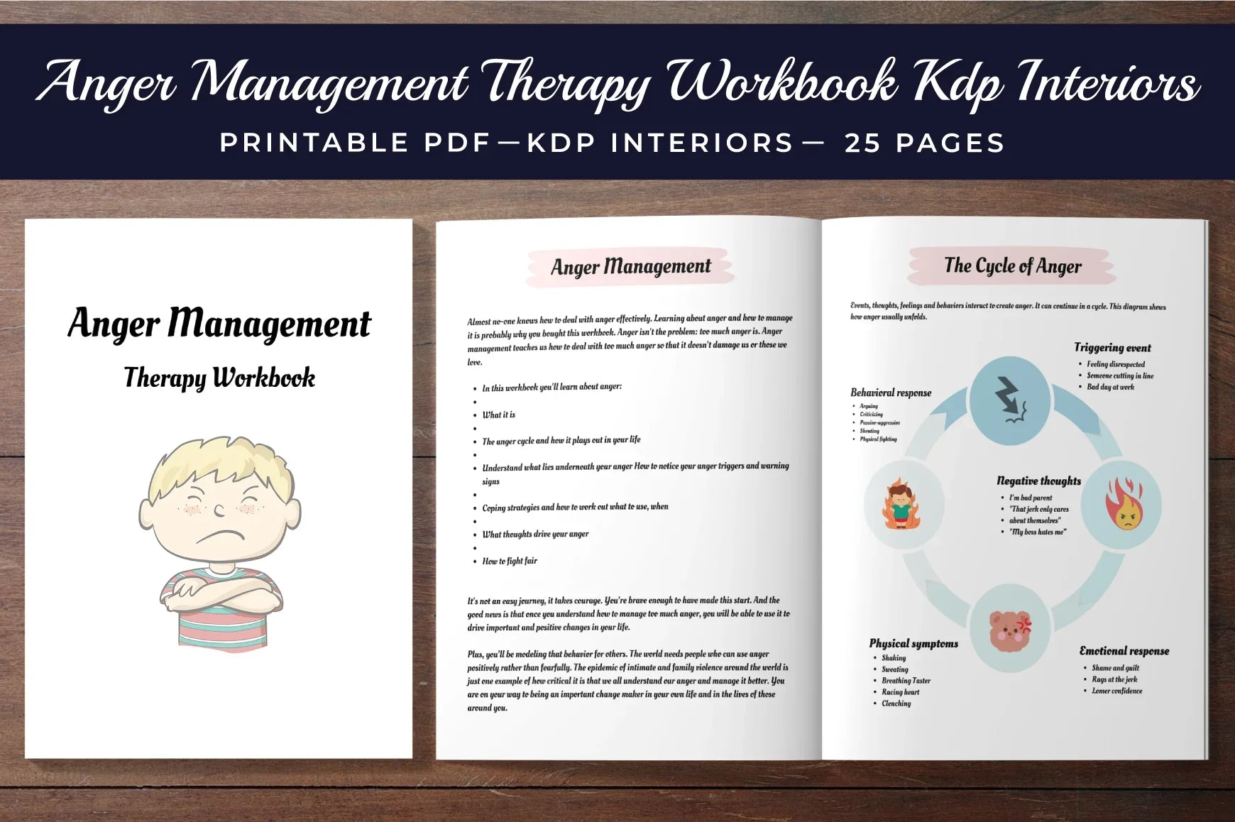Anger Management Therapy Workbook Bundle - CraftNest - Digital Crafting and Art
