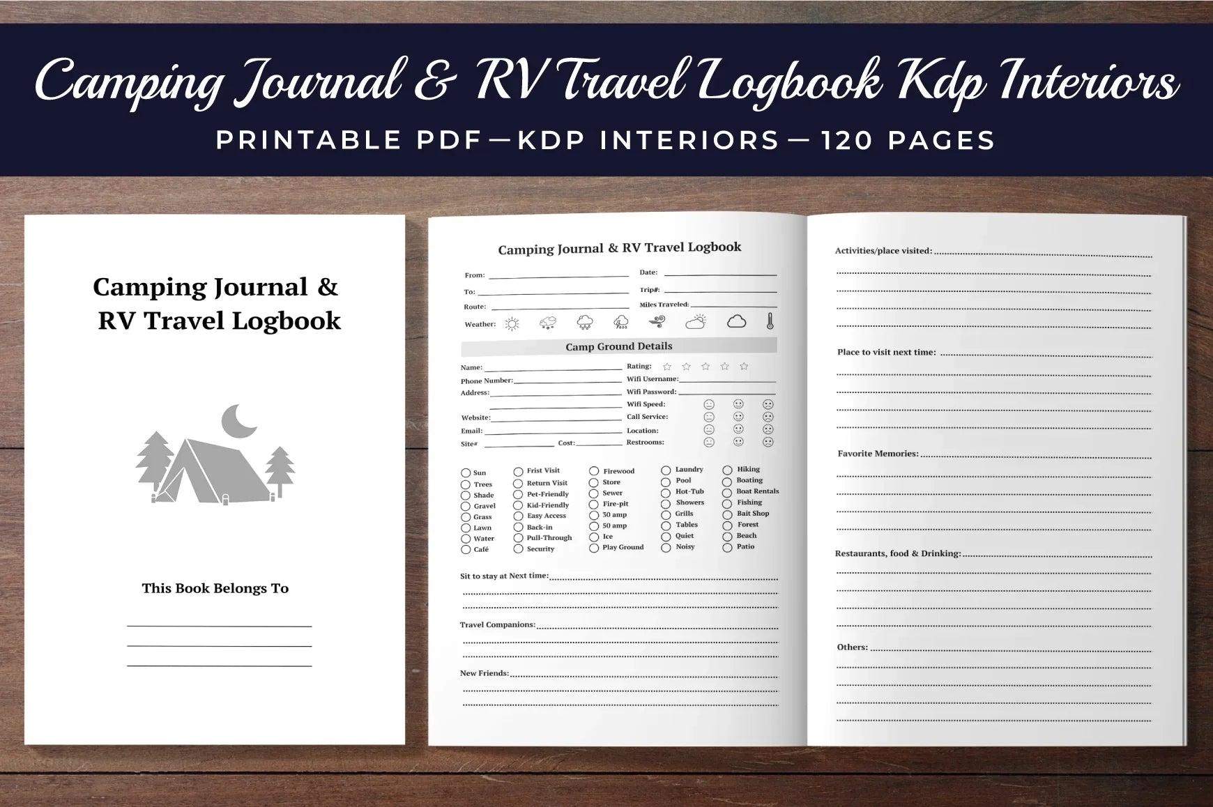 Camping RV Travel Logbook Planner - CraftNest - Digital Crafting and Art