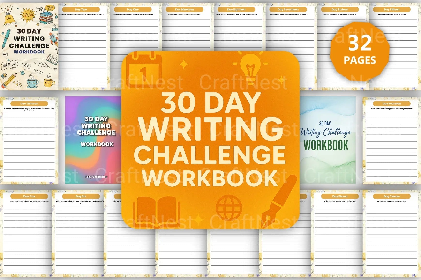 Day Writing Challenge Workbook - CraftNest - Digital Crafting and Art
