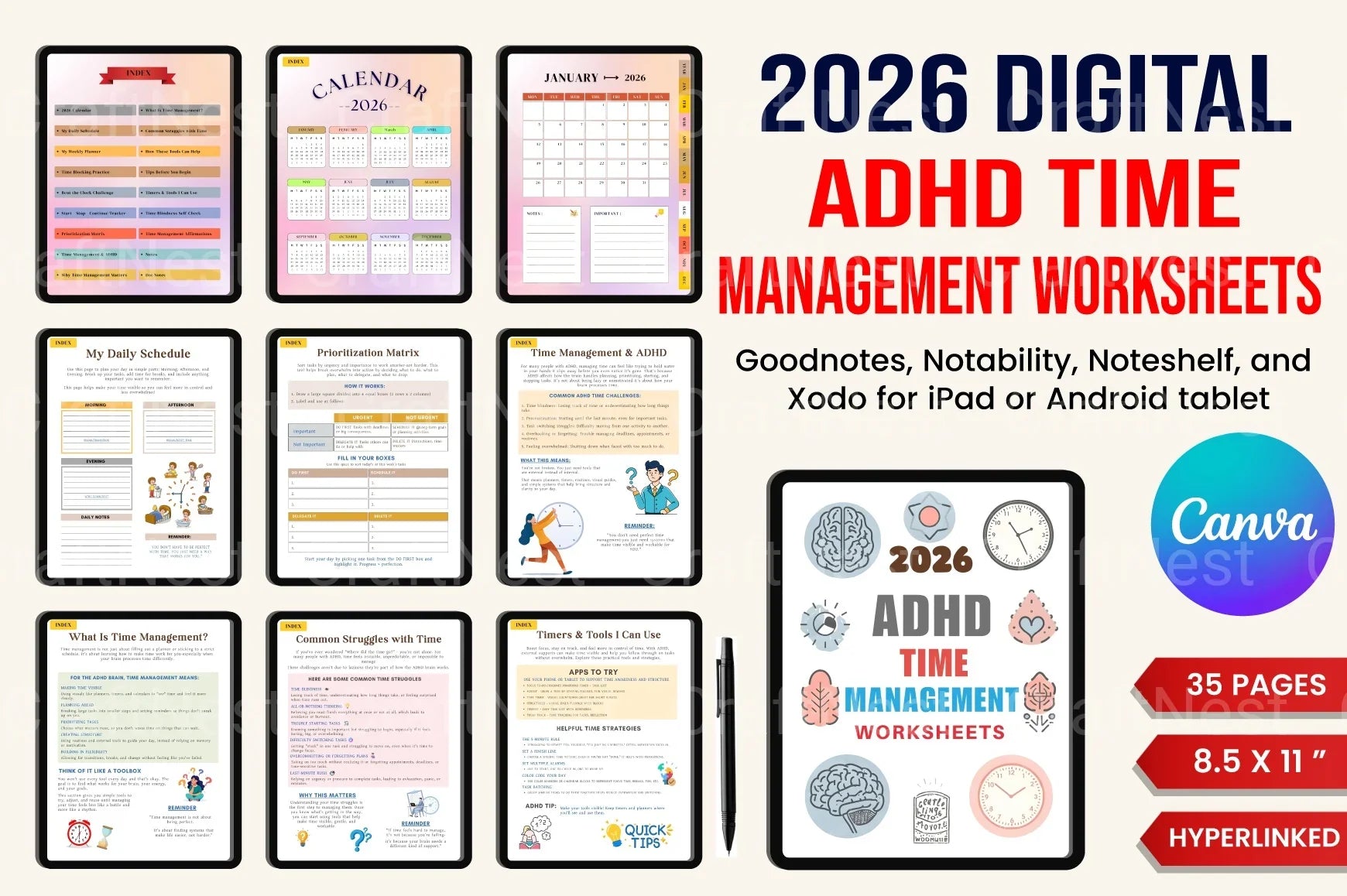 ADHD Time Management Worksheets for Improved Focus - CraftNest - Digital Crafting and Art