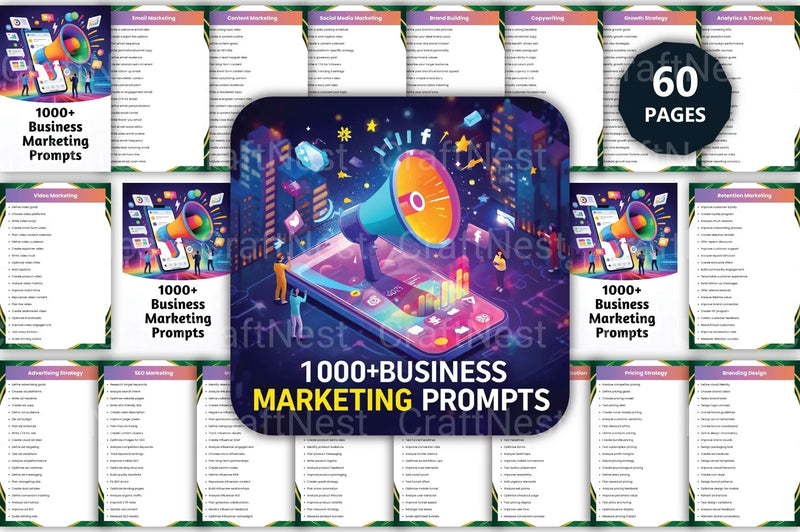 Business Marketing Prompts for Success - CraftNest - Digital Crafting and Art