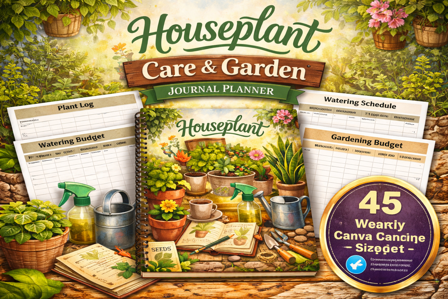 Houseplant Care Garden Journal