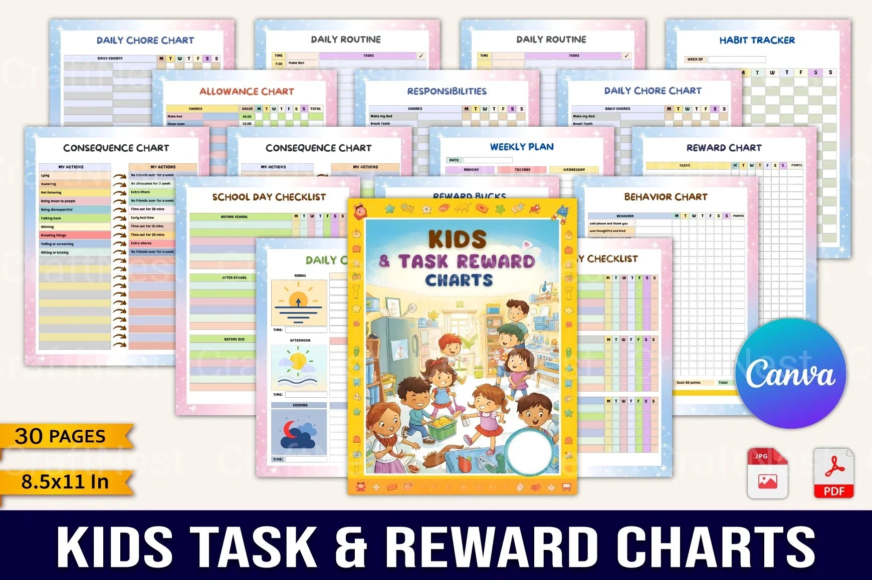Kids Task Reward Charts for Motivation and Organization - CraftNest - Digital Crafting and Art