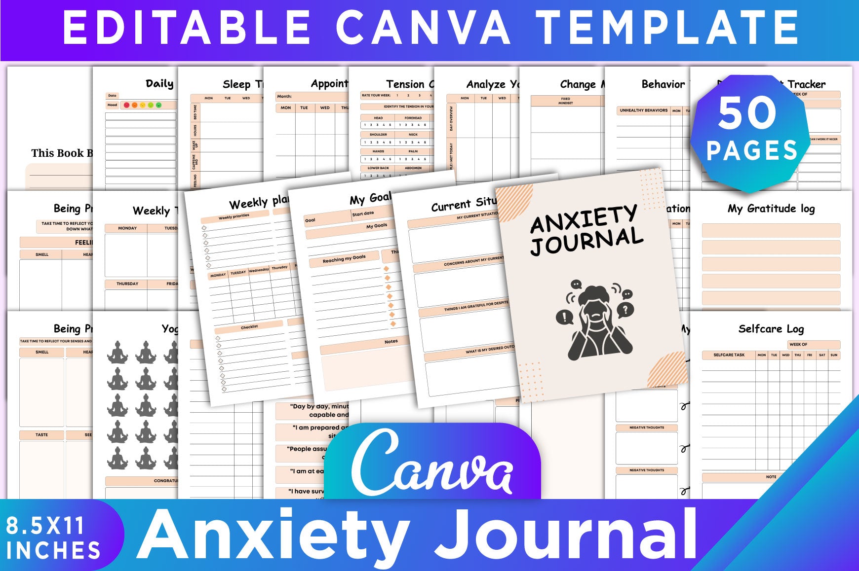 Anxiety Journal for Stress Relief