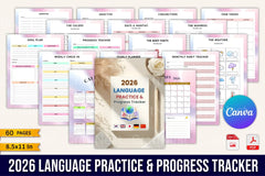 Language Practice Progress Tracker - CraftNest - Digital Crafting and Art