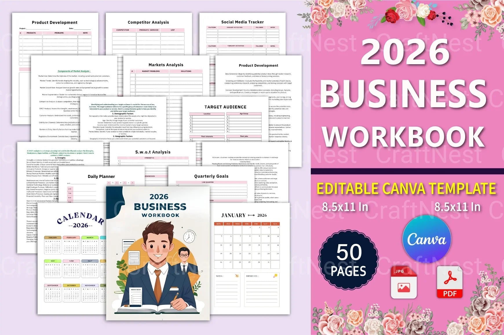 Business Workbook for Success - CraftNest - Digital Crafting and Art