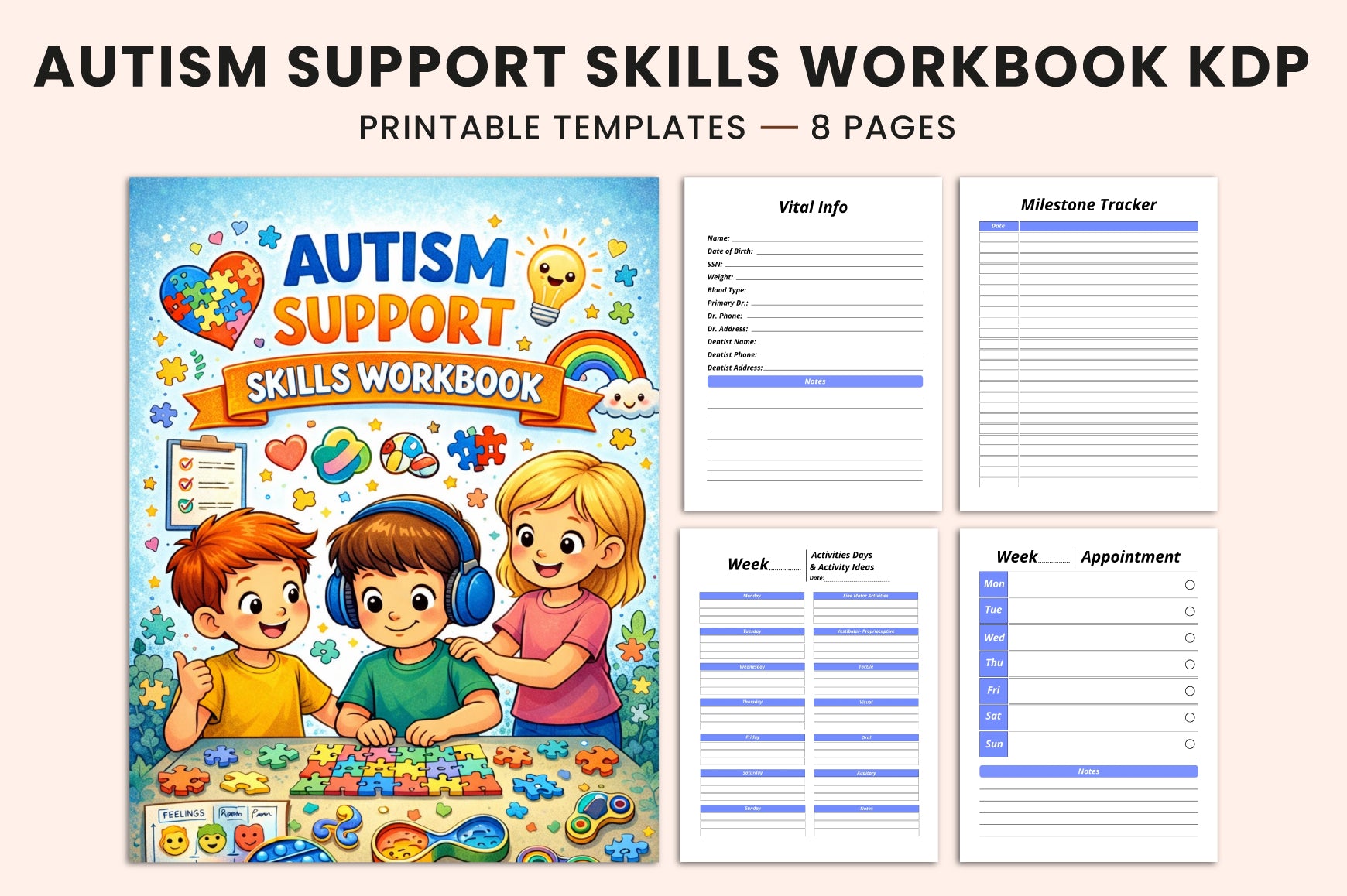 Autism Support Skills Workbook
