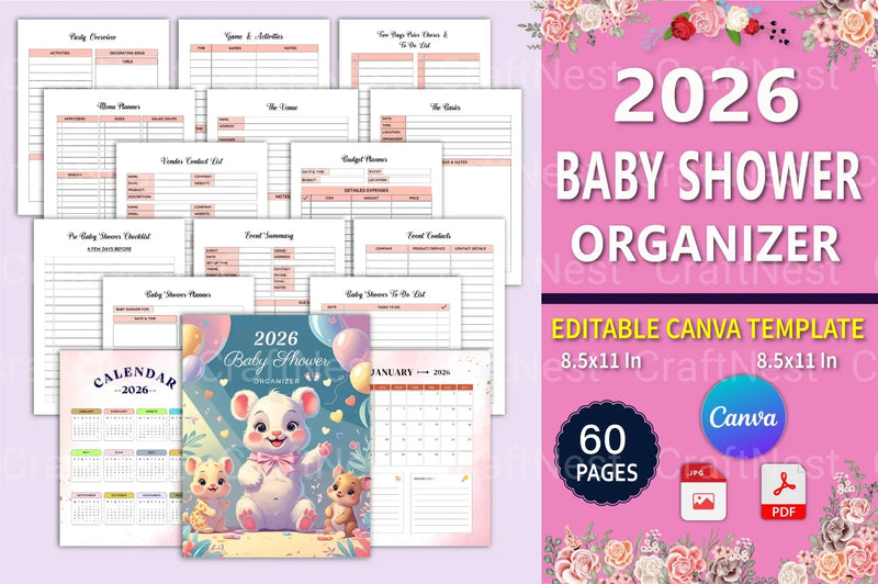 Baby Shower Organizer - CraftNest - Digital Crafting and Art