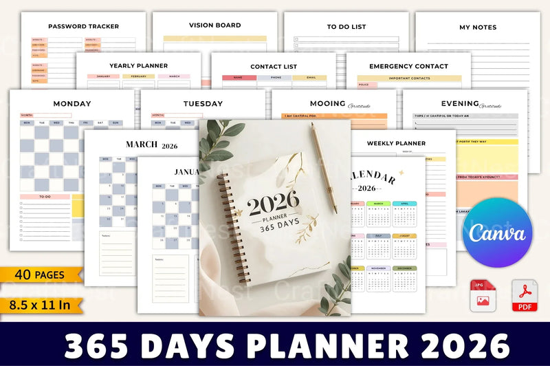 Efficient Daily Planner for Optimal Organization - CraftNest - Digital Crafting and Art
