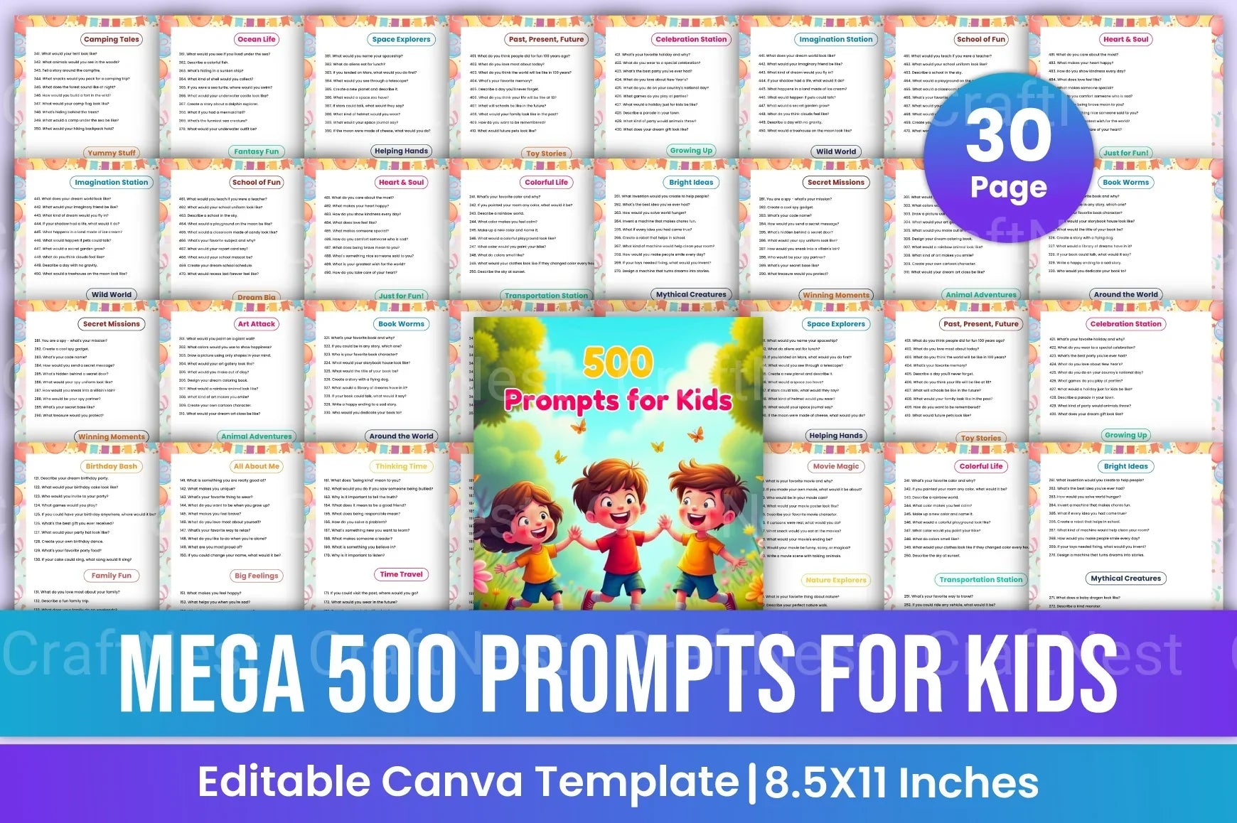 Mega 500 Creative Prompts for Kids - CraftNest - Digital Crafting and Art
