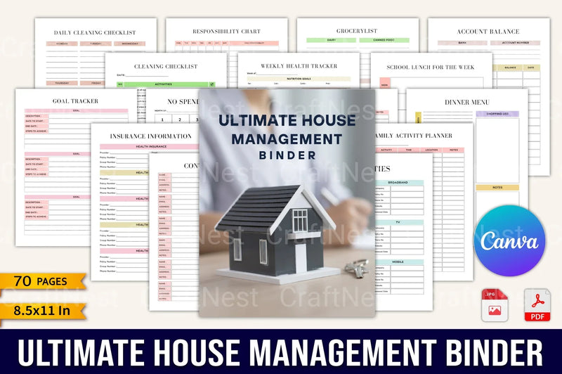 Ultimate House Management Binder for Organization - CraftNest - Digital Crafting and Art