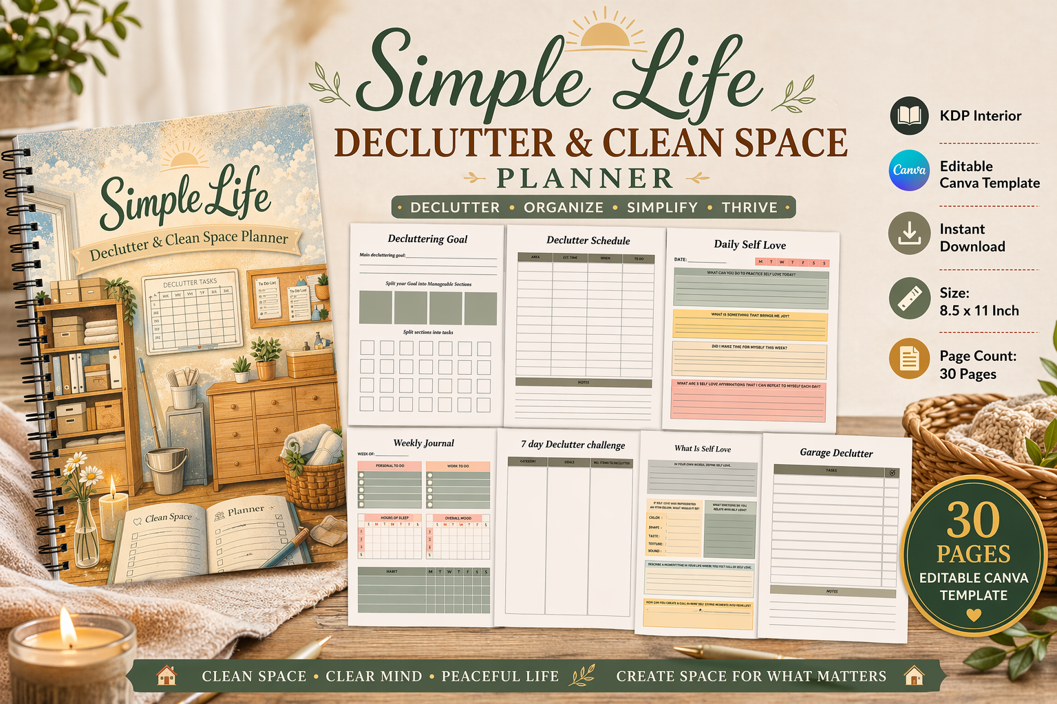 Simple Life Declutter Clean Space Planner