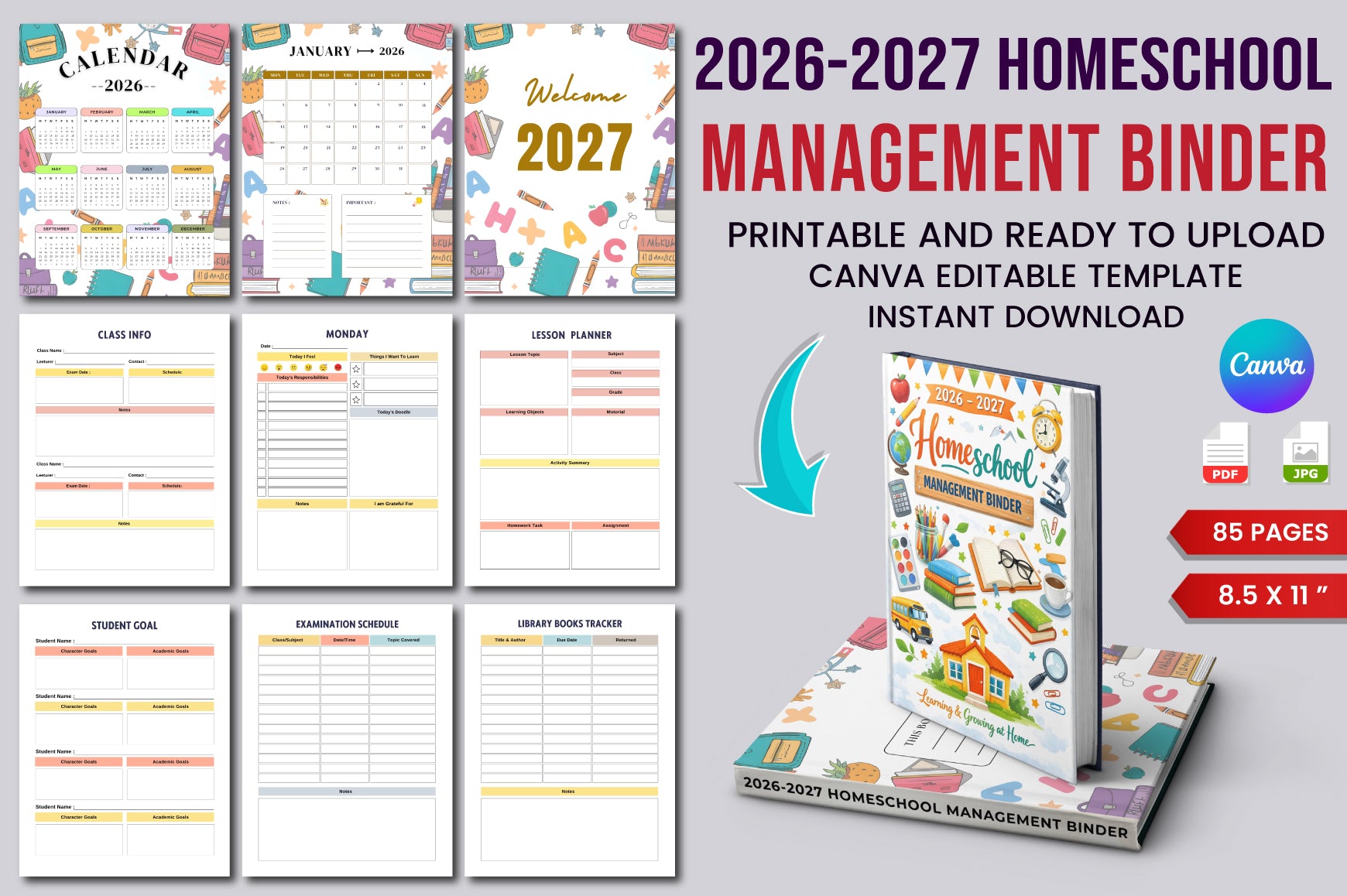 Homeschool Management Binder Planner
