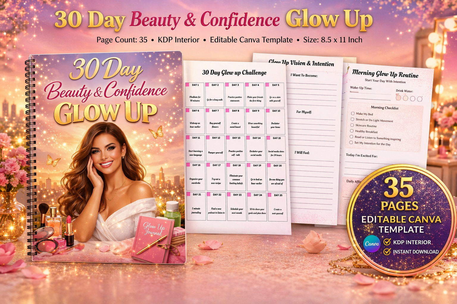 Day Beauty Confidence Glow Up Journal