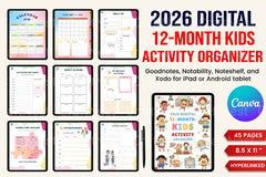 12-Month Kids Activity Organizer - CraftNest - Digital Crafting and Art