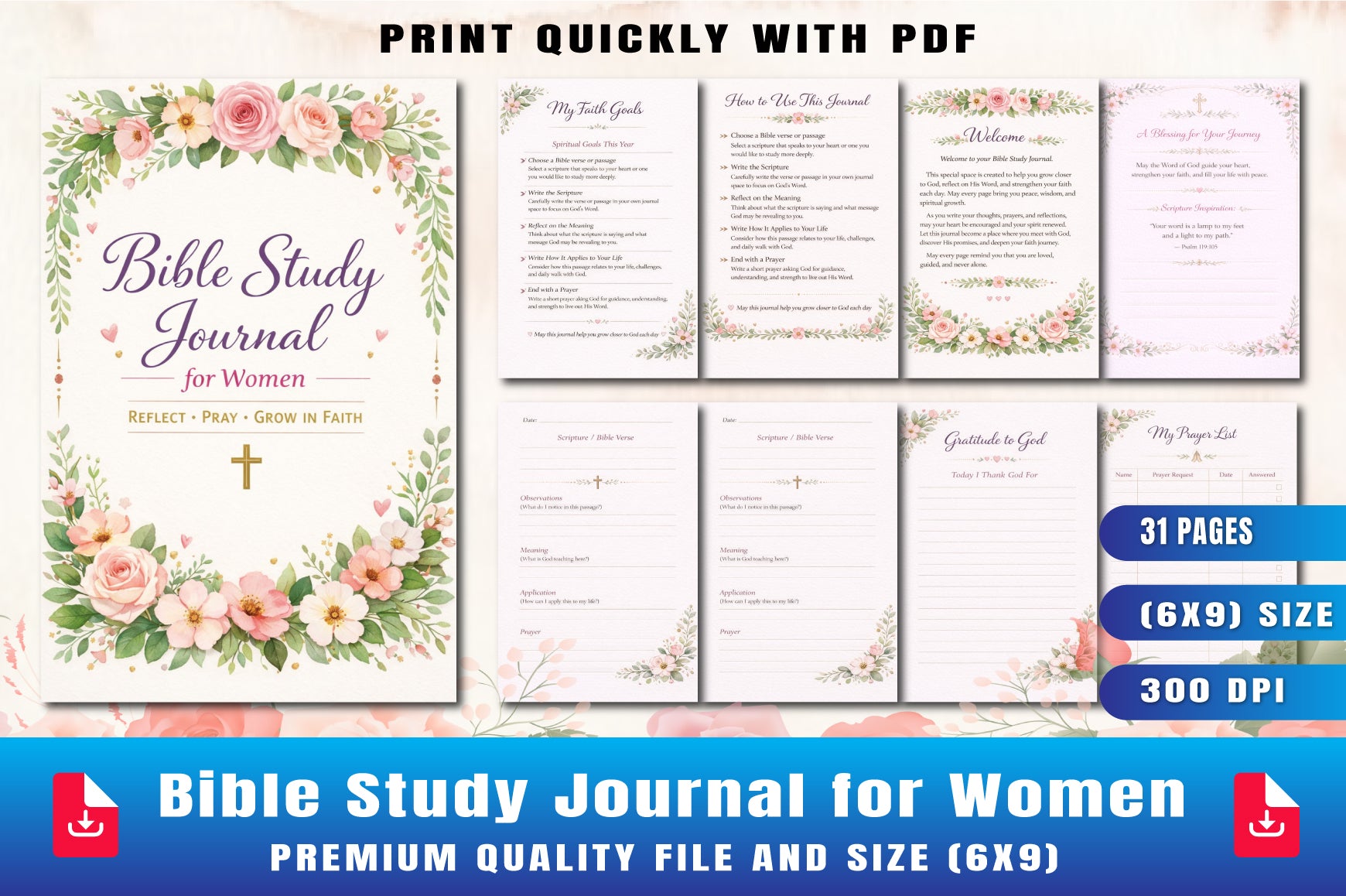 Bible Study Journal for Women