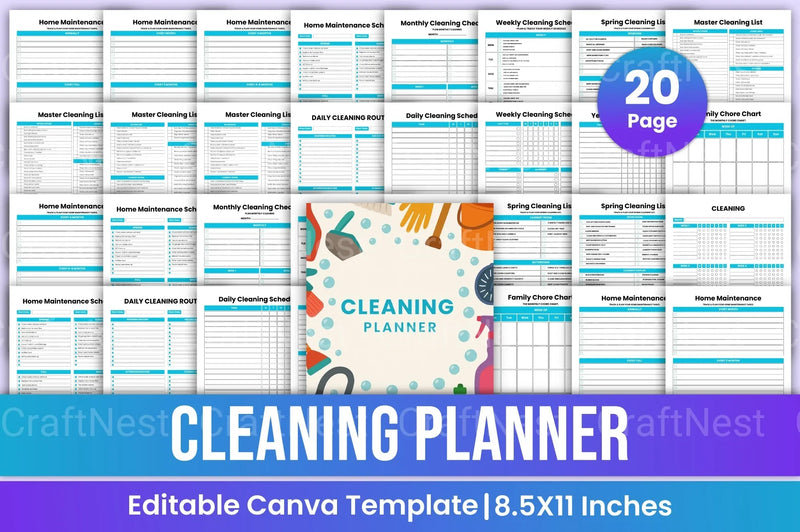 Efficient Cleaning Planner from $100 - CraftNest - Digital Crafting and Art