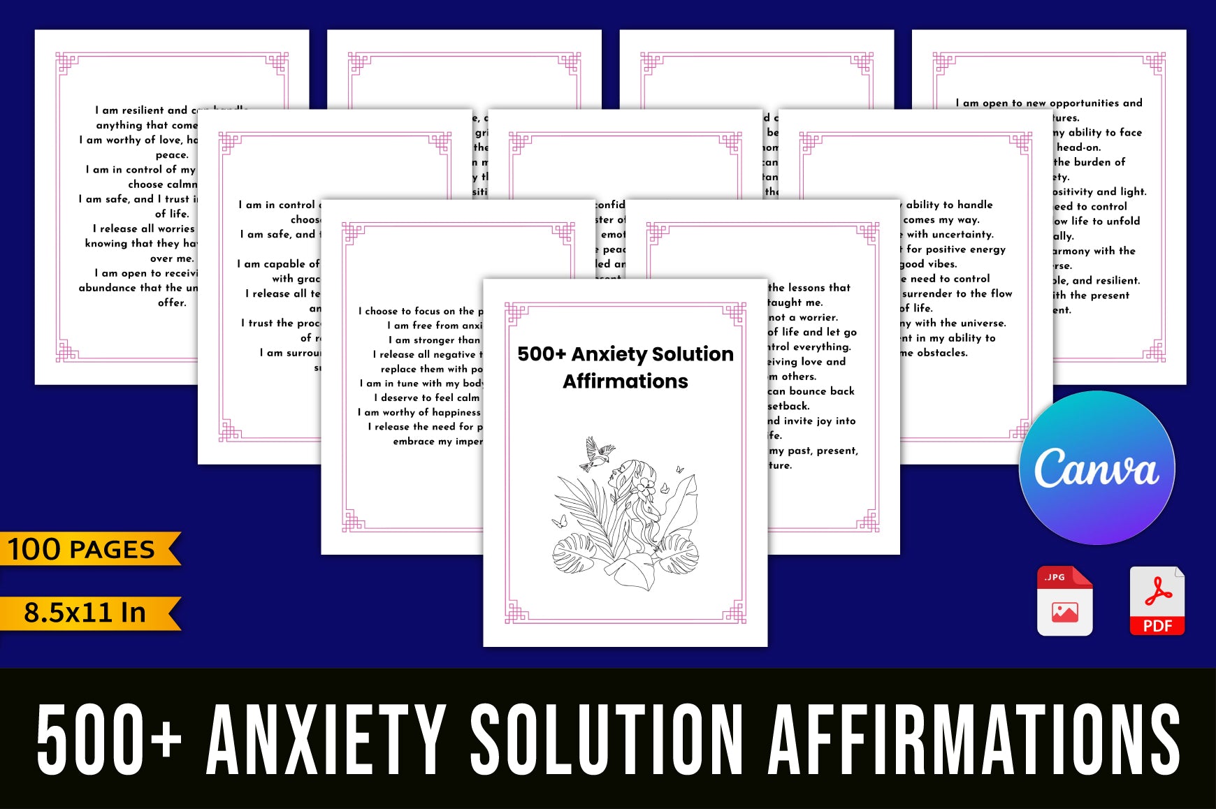 Anxiety Solution Affirmations Planner