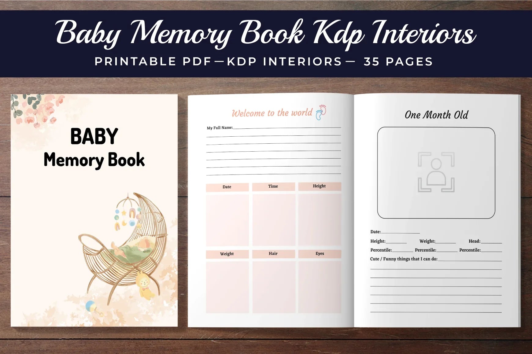 Baby Memory Book KDP Planner - CraftNest - Digital Crafting and Art