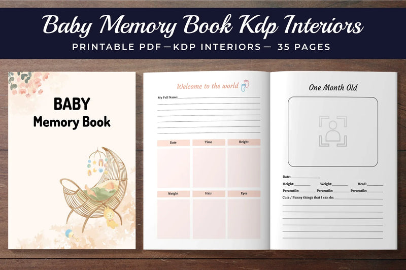 Baby Memory Book KDP Planner - CraftNest - Digital Crafting and Art