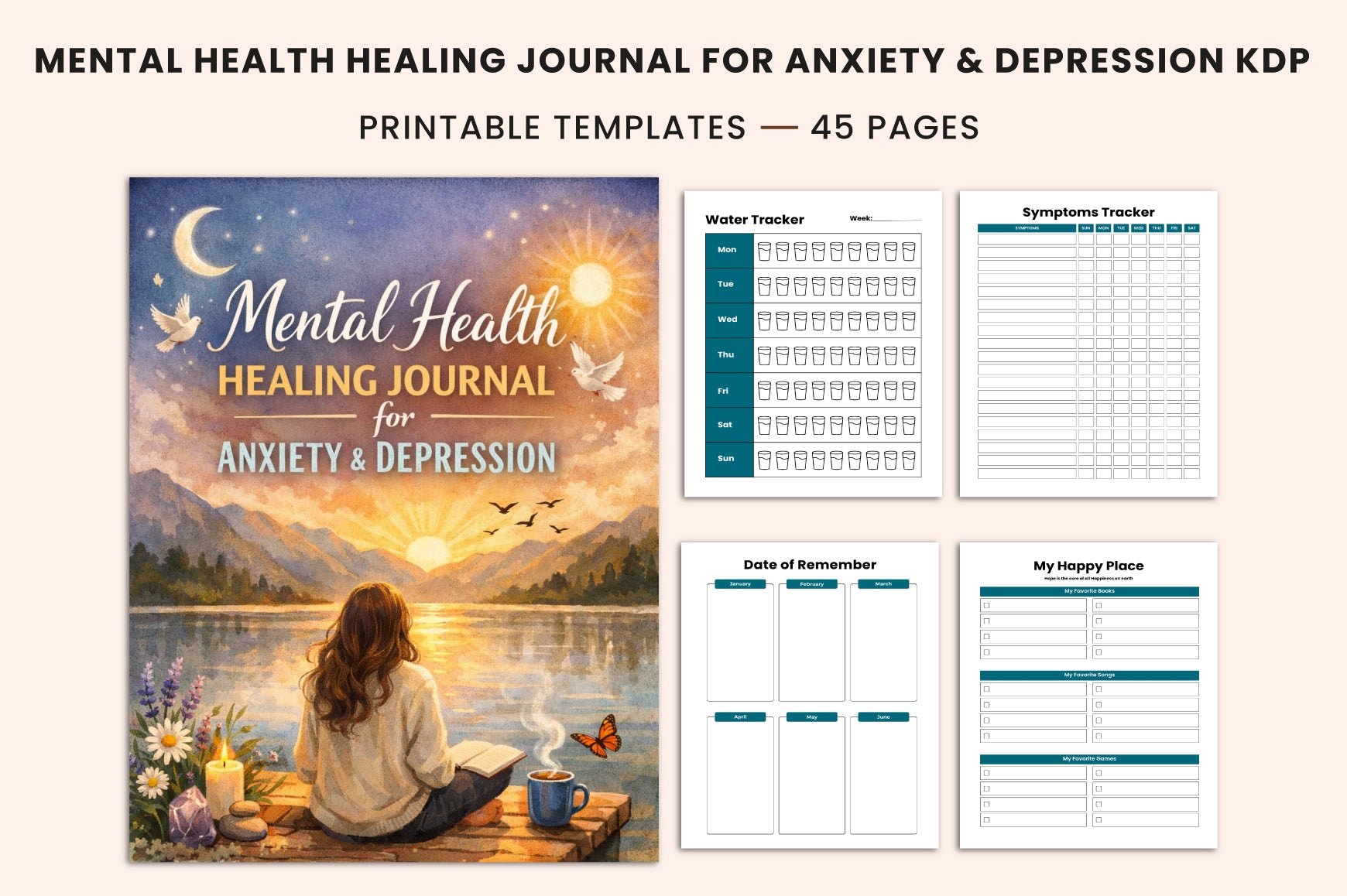 Mental Health Healing Journal for Anxiety and Depression
