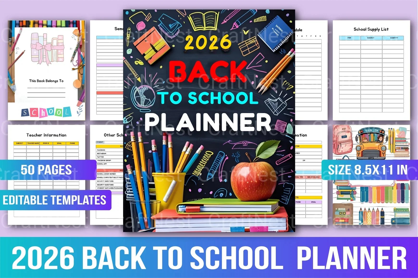 Back to School Planner - CraftNest - Digital Crafting and Art