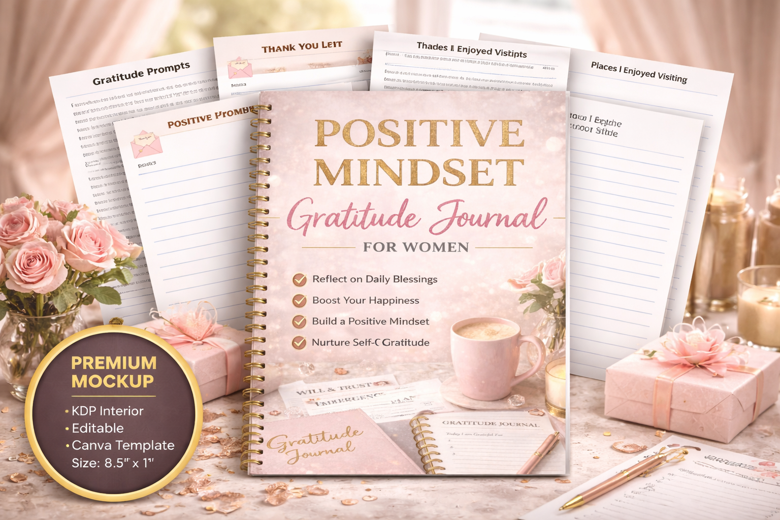 Positive Mindset Gratitude Journal for Women
